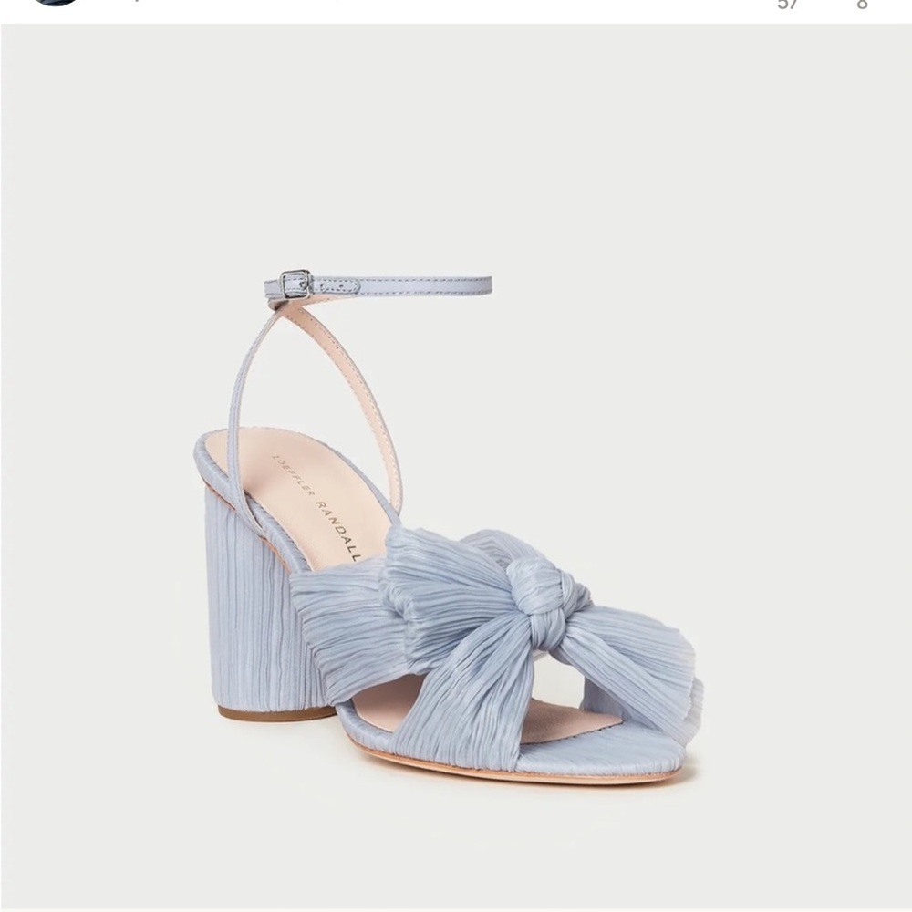 Loeffler Randall Camillia Blue Pleated Bow Heal